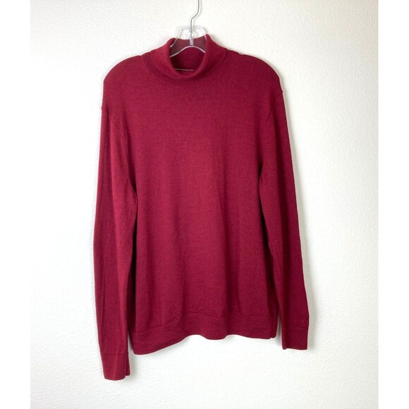 Banana Republic Women's Turtleneck Sweater Size XL Burgundy 100% Merino Wool - Picture 1 of 5